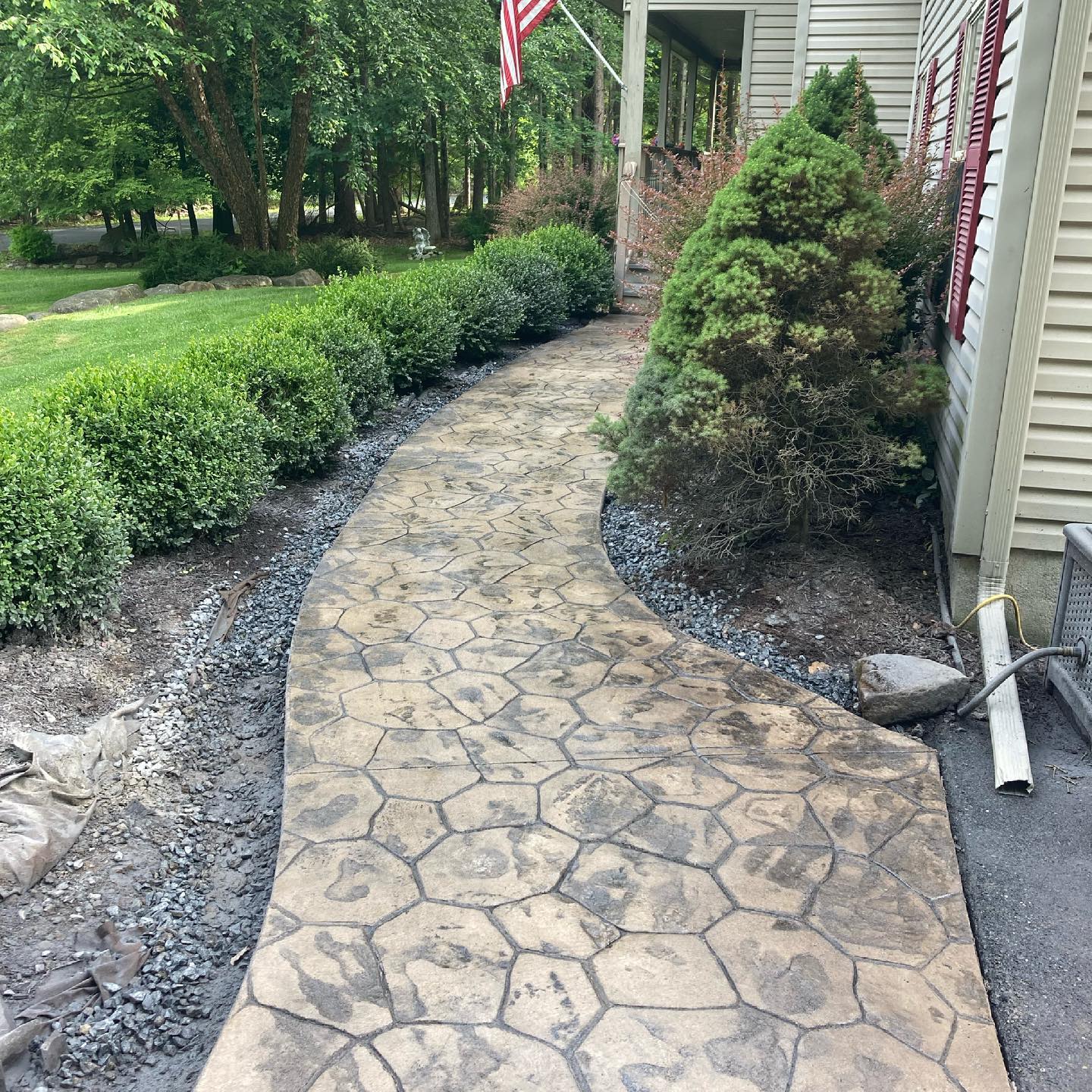 A Stamped Concrete Walkway